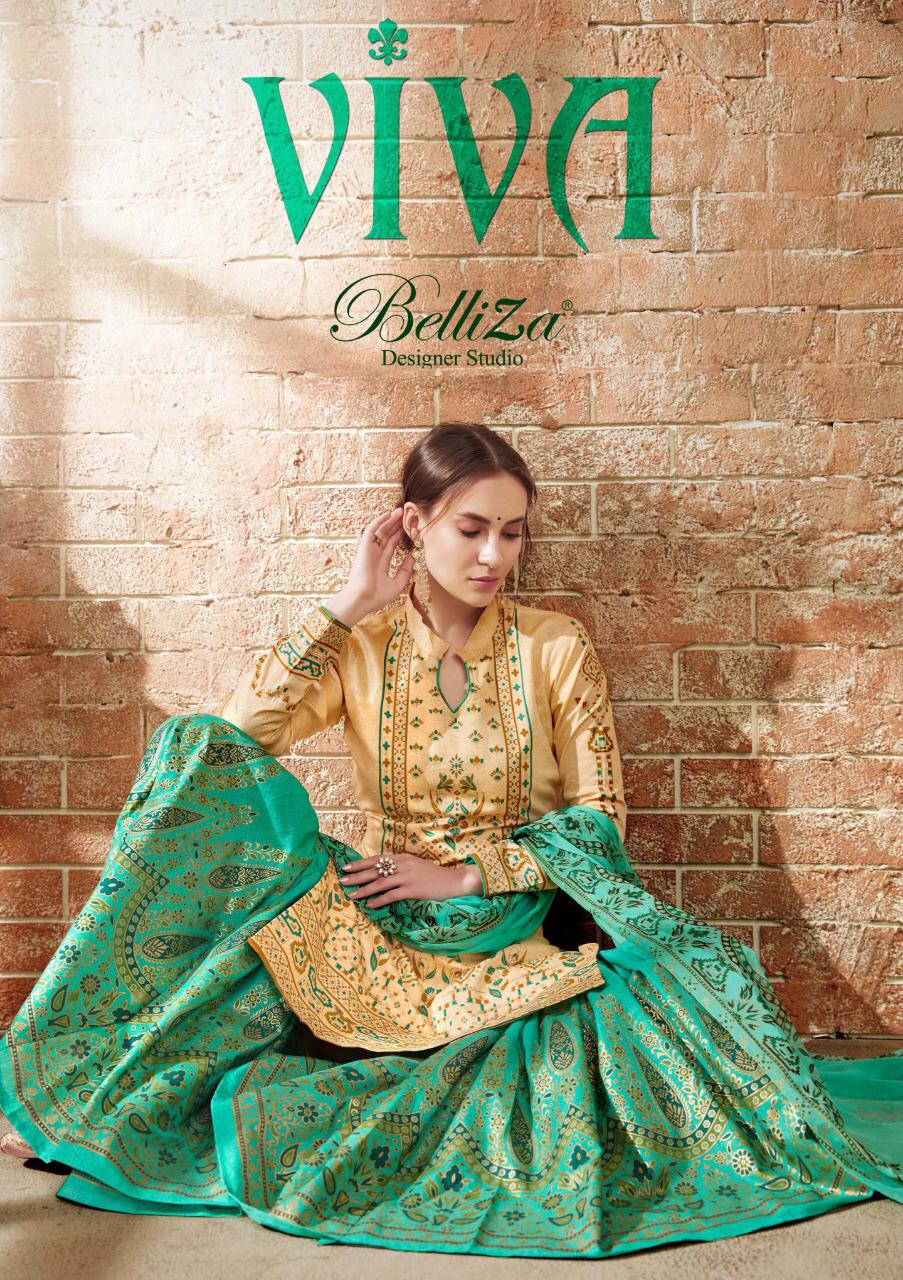 Viva By Belliza Designer Studio Series 231001 To 231010 Satin Cotton Printed Designer Suits Wholesal...