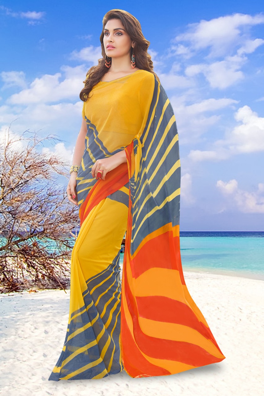 Sanskat Tex Print Siya Hits Georgette Sarees Wholesaler India