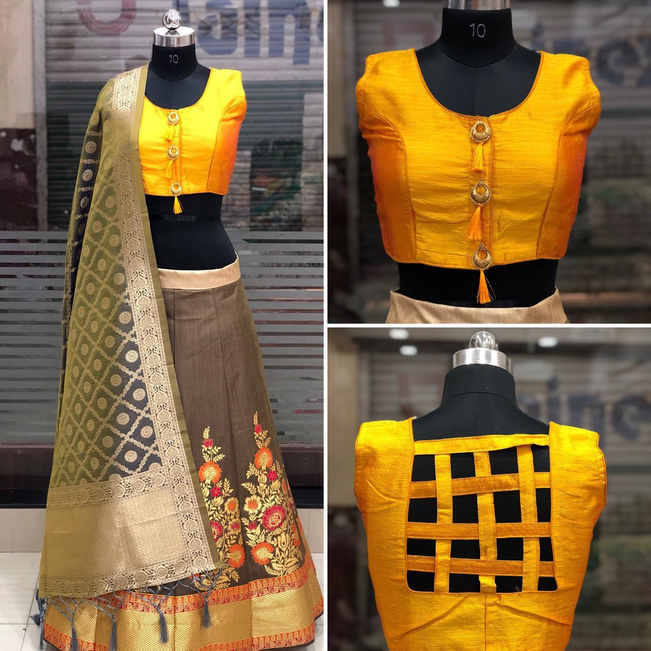 Banarasi Silk Heavy Jacquard Work Lehnga Choli Wholesale Supplier Surat