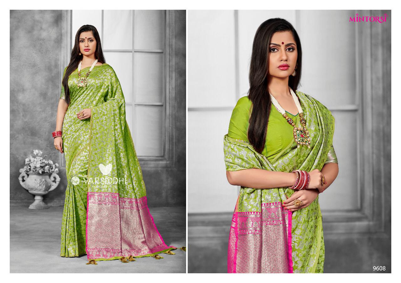 Mintorsi Silver Beauty By Varsiddhi Fashion Banarasi Silk Weaving Sarees Wholesale Supplier Surat