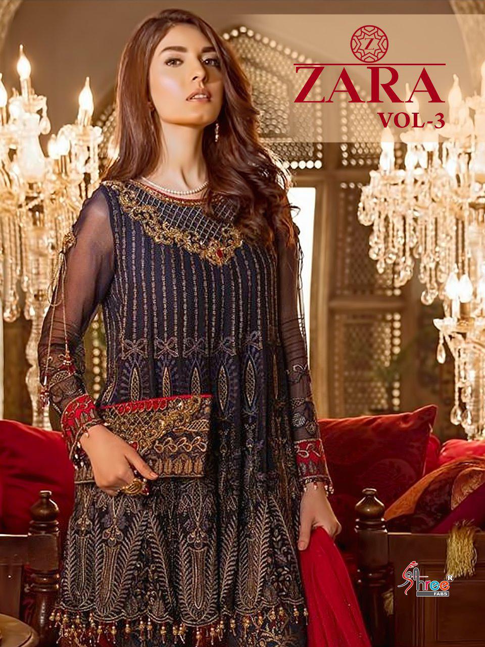 Zara Vol 3 By Shree Fabs Series 8191 To 8195 Designer Party Wear Pakistani Suits Wholesaler Surat