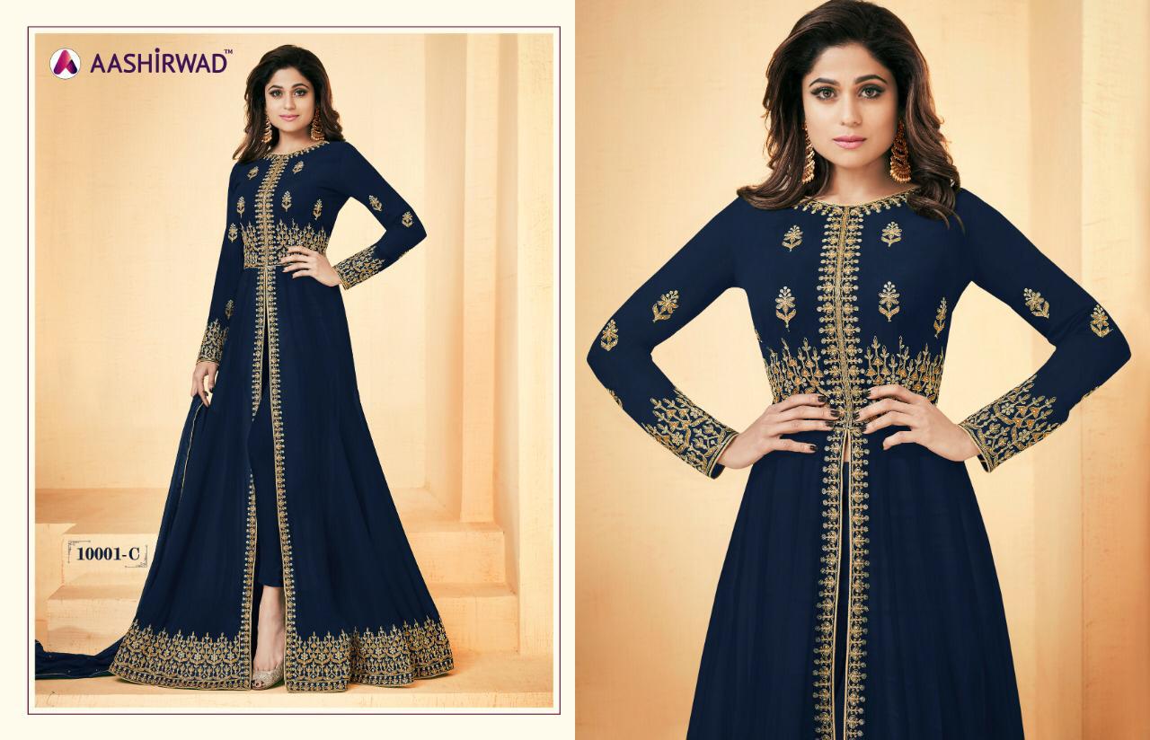 Ashirwad Shamita Colour Plus 10001b To 10001i Designer Party Wear Suits Wholesale Supplier And Deale...