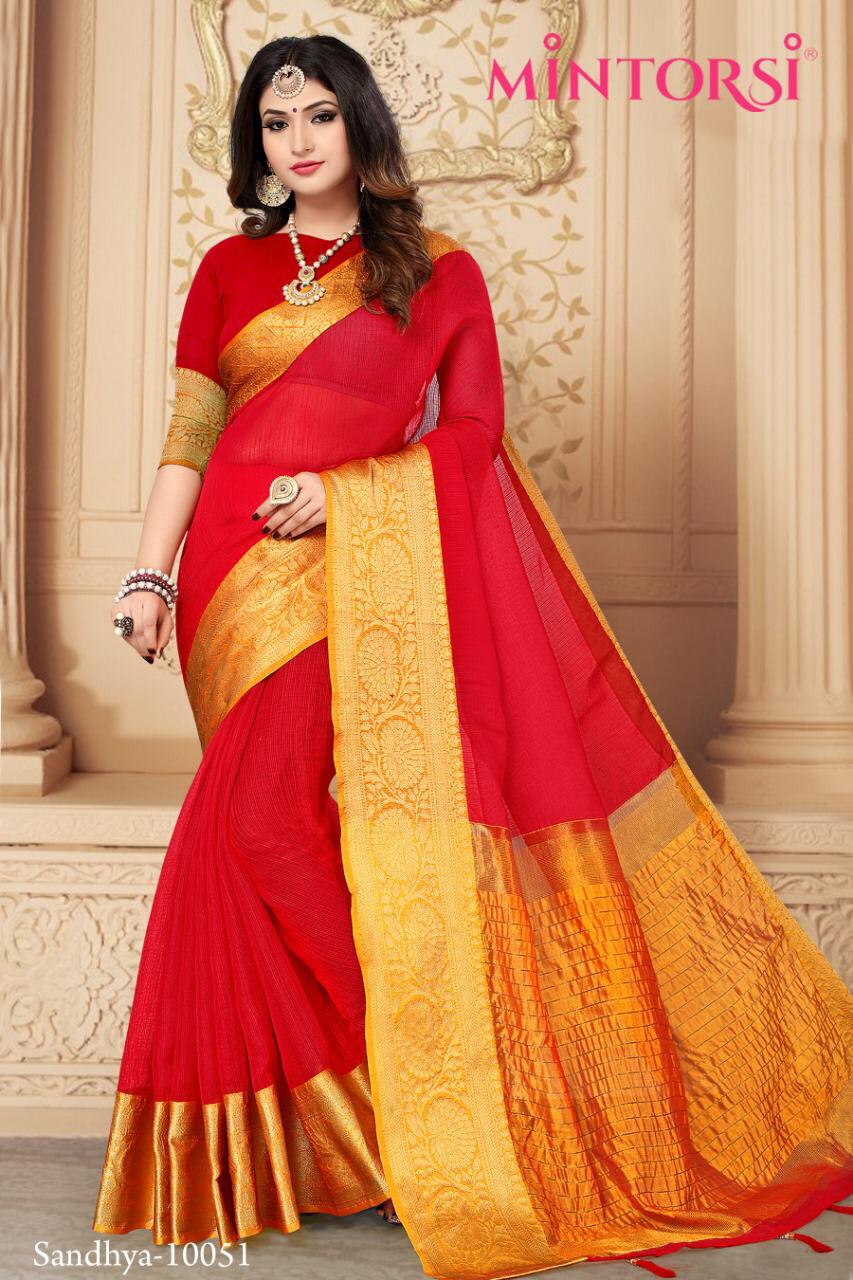 Sandhya By Mintorsi Series 10051 To 10060 Cotton Silk Sarees Wholesale Supplier And Dealer Surat