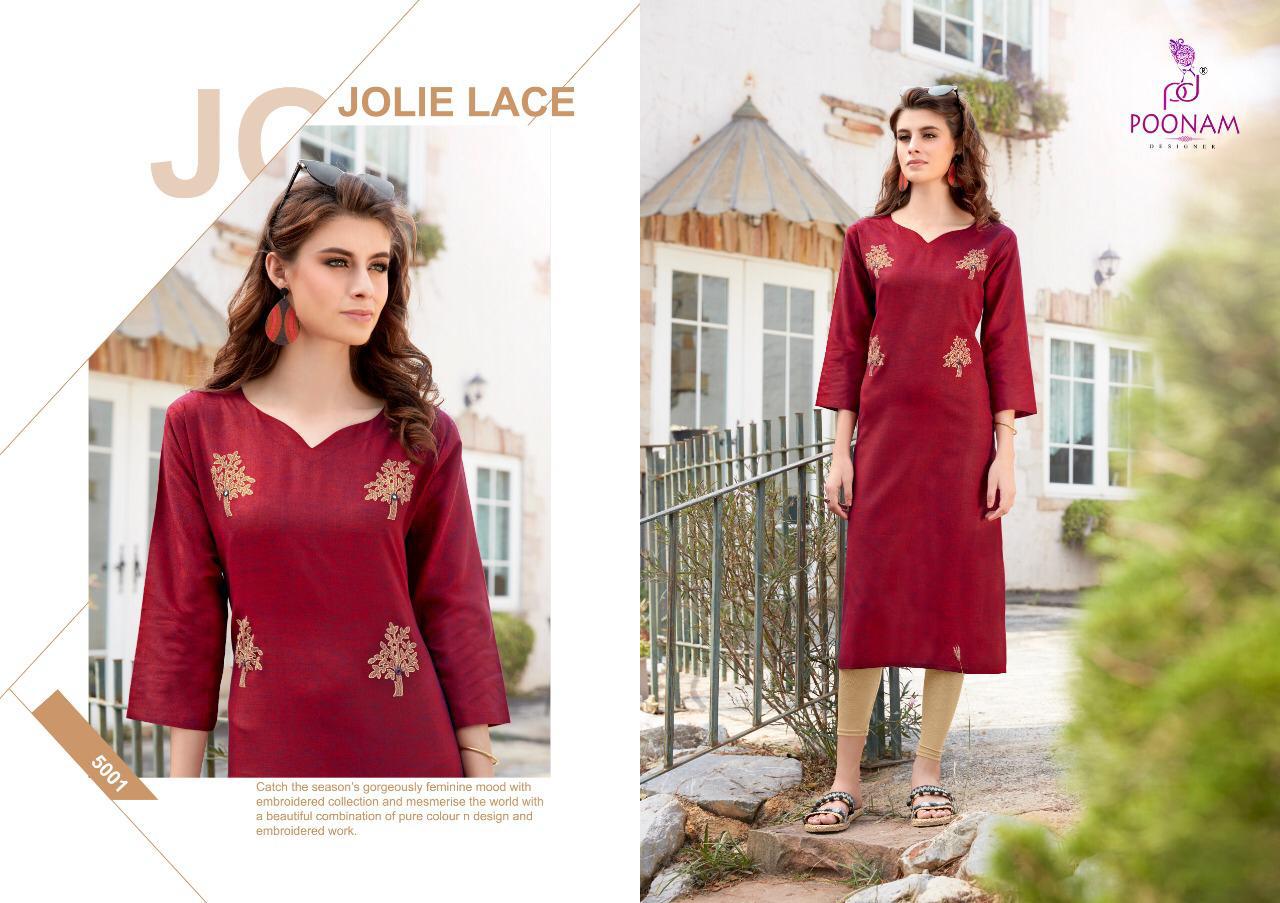 Diva Vol 5 By Poonam Designer Cotton Embroidered Designer Kurtis Wholesale Supplier And Dealer Gujar...