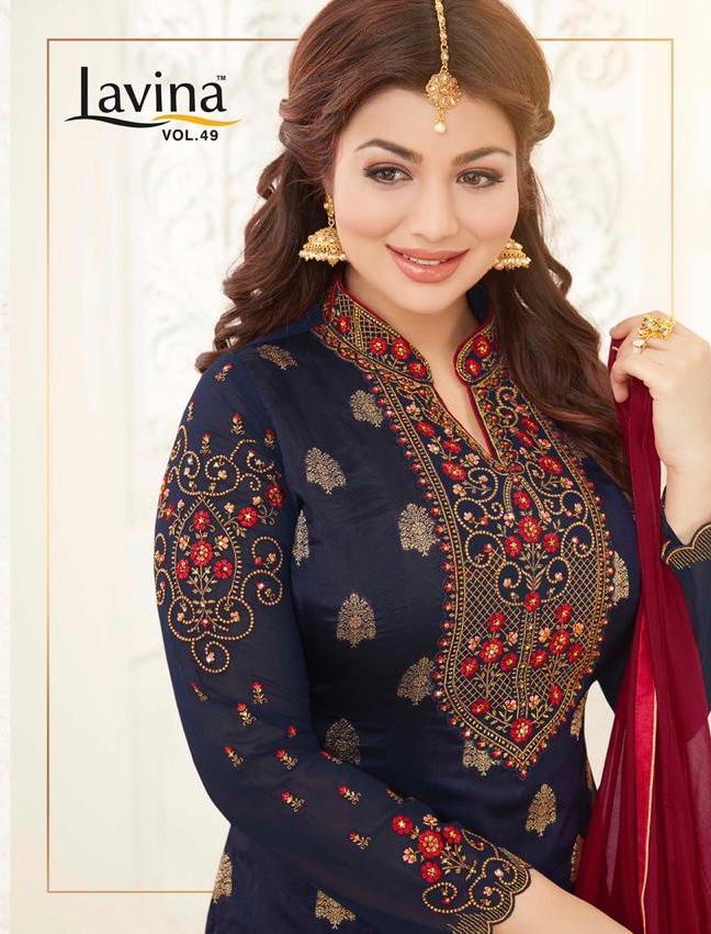 Lavina Vol 49 Series 49001 To 49006 Banarasi Jacquard Designer Suits Wholesale Supplier And Dealer G...