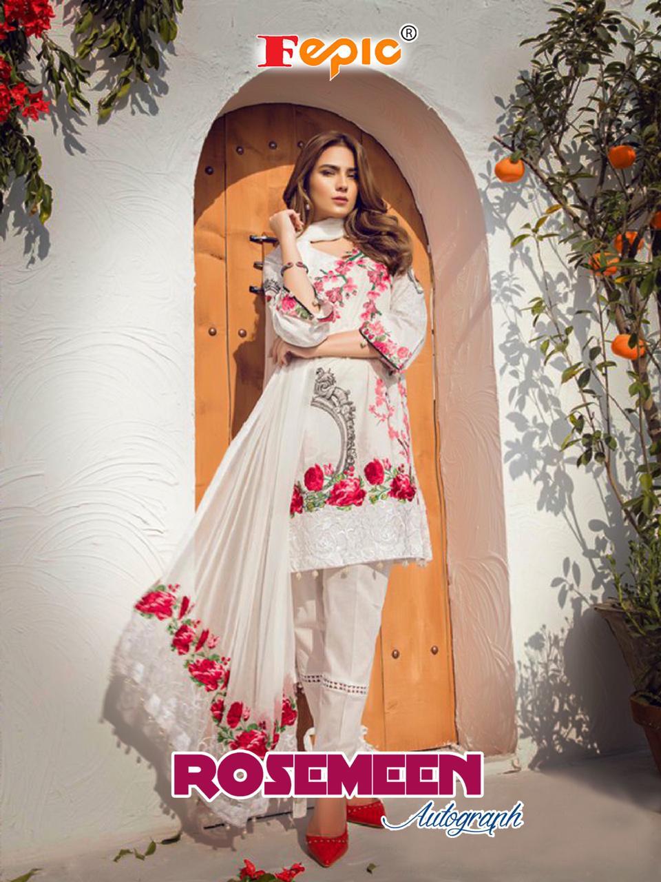 Rosemeen Autograph By Fepic  Series 38001 To 38005 Cambric Cotton Printed Suits Wholesale Supplier S...