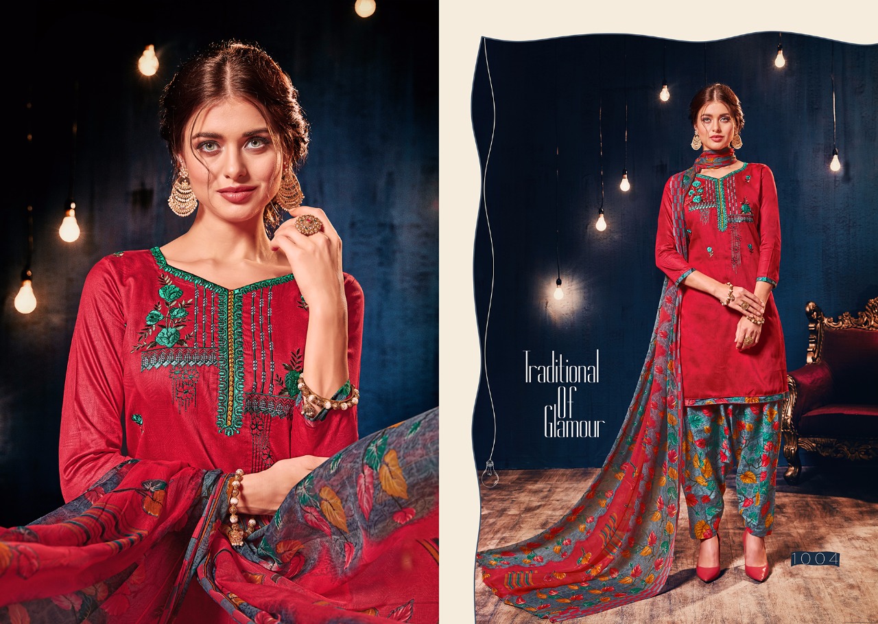 Panjab Di Kudi Vol 10 By Ritu International Jam Cotton Embroidered Designer Suits Wholesale Supplier...