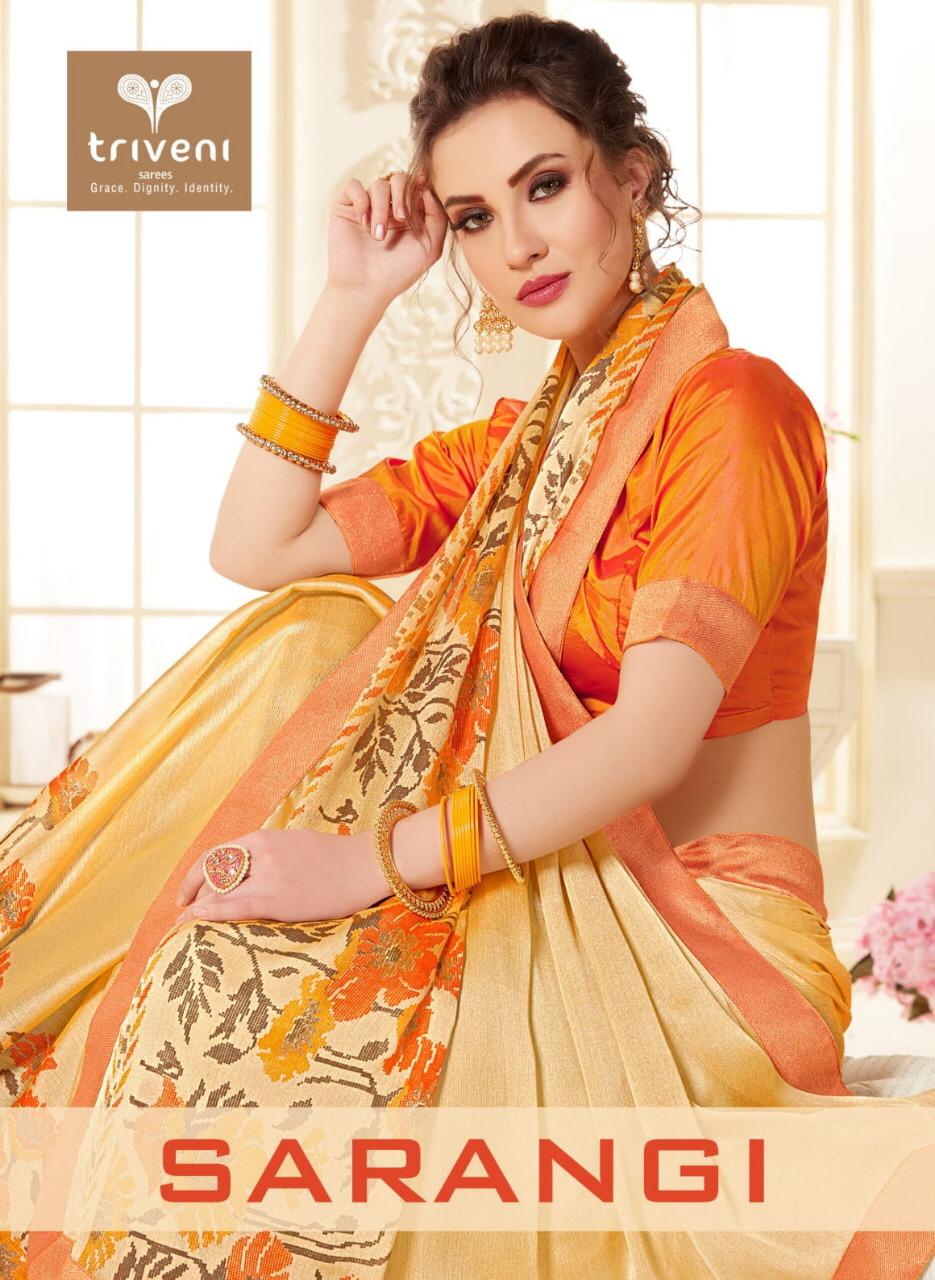 Sarangi By Triveni Chiffon Light Wight Sarees Wholesale Supplier Gujarat