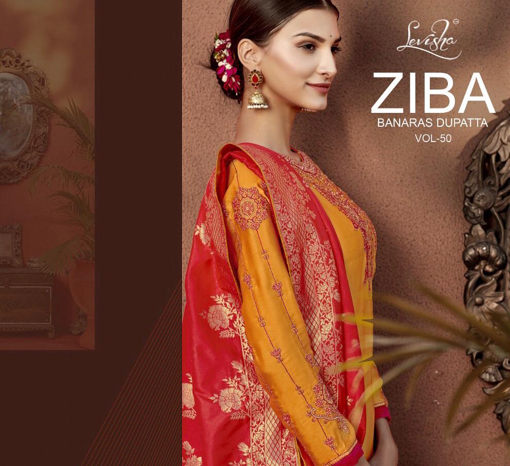 Ziba Vol 50 By Levisha  Series 10001 To 10007 Satin Georgette Designer Party Wear Suits Wholesale Su...
