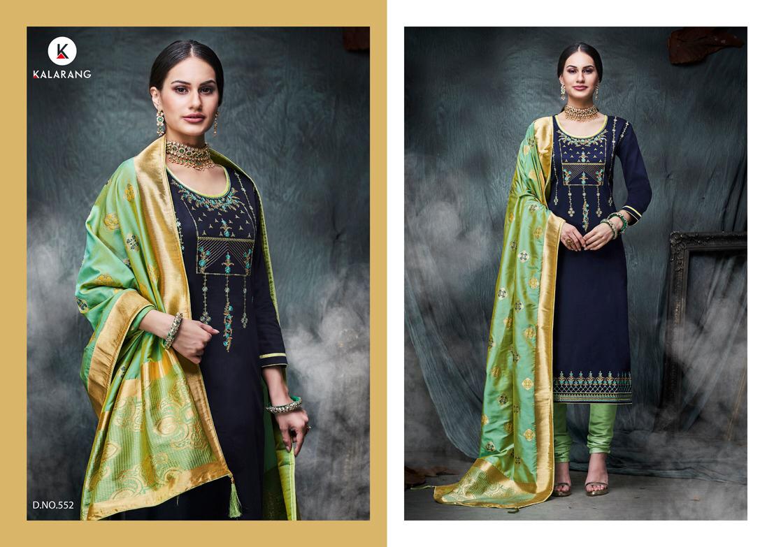 Amiraat By Kalarang Jam Silk Cotton Embroidered Suits Wholesale Supplier India