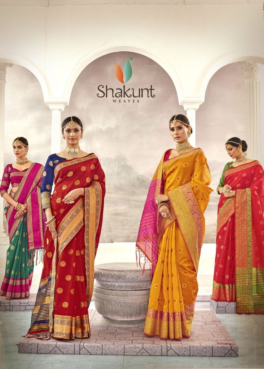 Meenakshi By Shakunt Series 70001 To 70008 Silk Designer Occasion Wear Sarees Wholesale Supplier Guj...