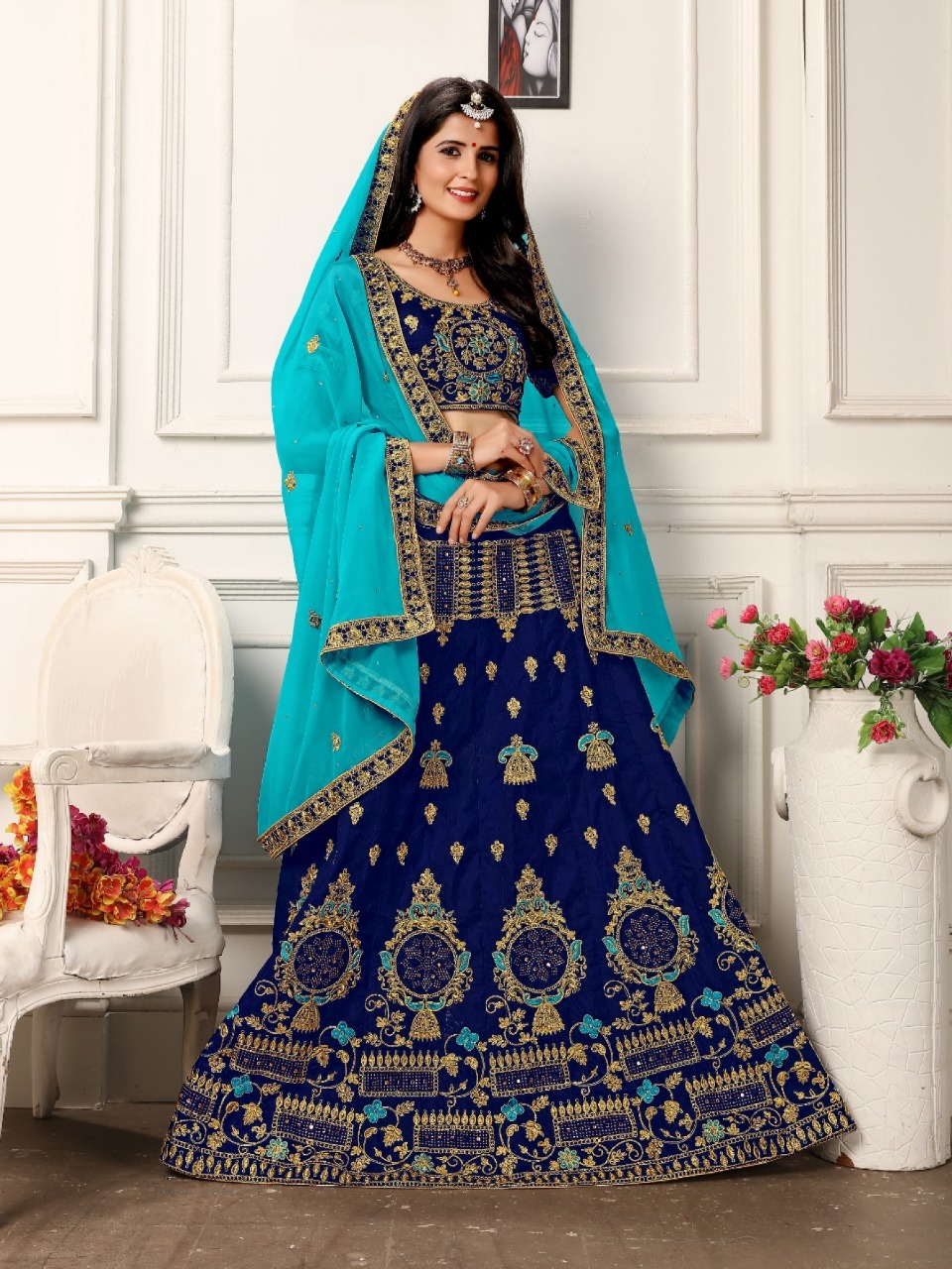 Swarovski By Sanskar Style Silk Designer Occasion Wear Lehngas Wholesale Supplier Surat