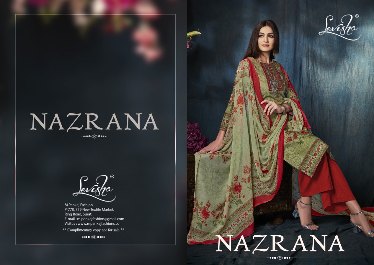 Nazrana By Levisha Series 2313 To 2320 Cotton Aari Work Suits Wholesale Dealer India
