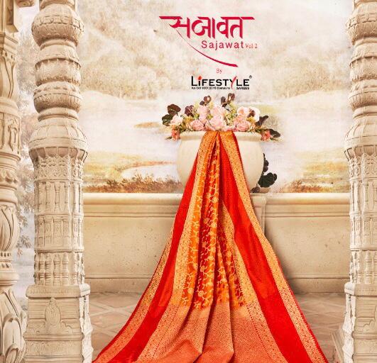 Sajawat 2 By Lifestyle Series 58721 To 58726 Silk Designer Traditional Wear Sarees Wholesale Supplie...