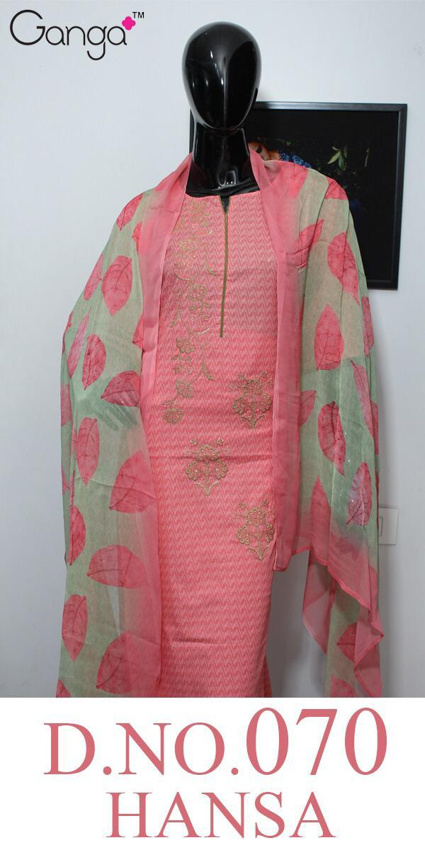 Hansa By Ganga Cotton Printed Embroidered Suits Wholesale Supplier Gujarat