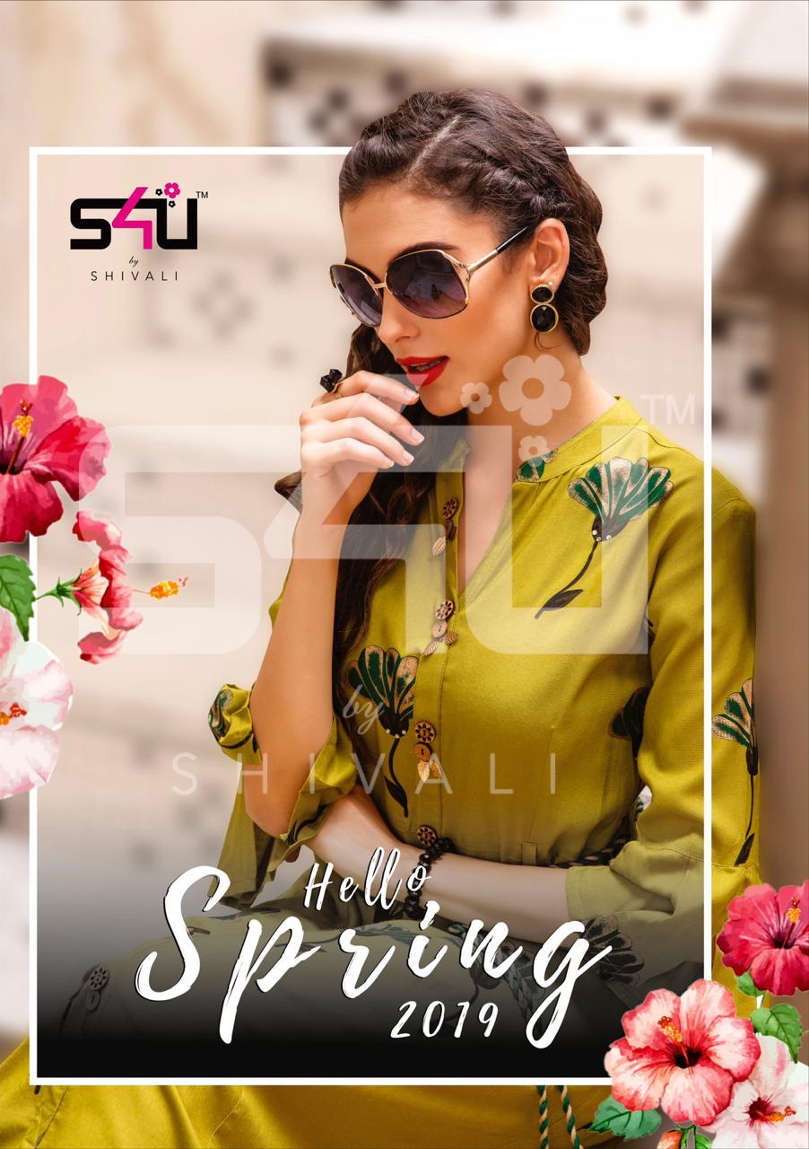 Hello Spring 2019 By S4u Shivali Coolest Summer Wear Kurtis Collection Wholesale Supplier Surat