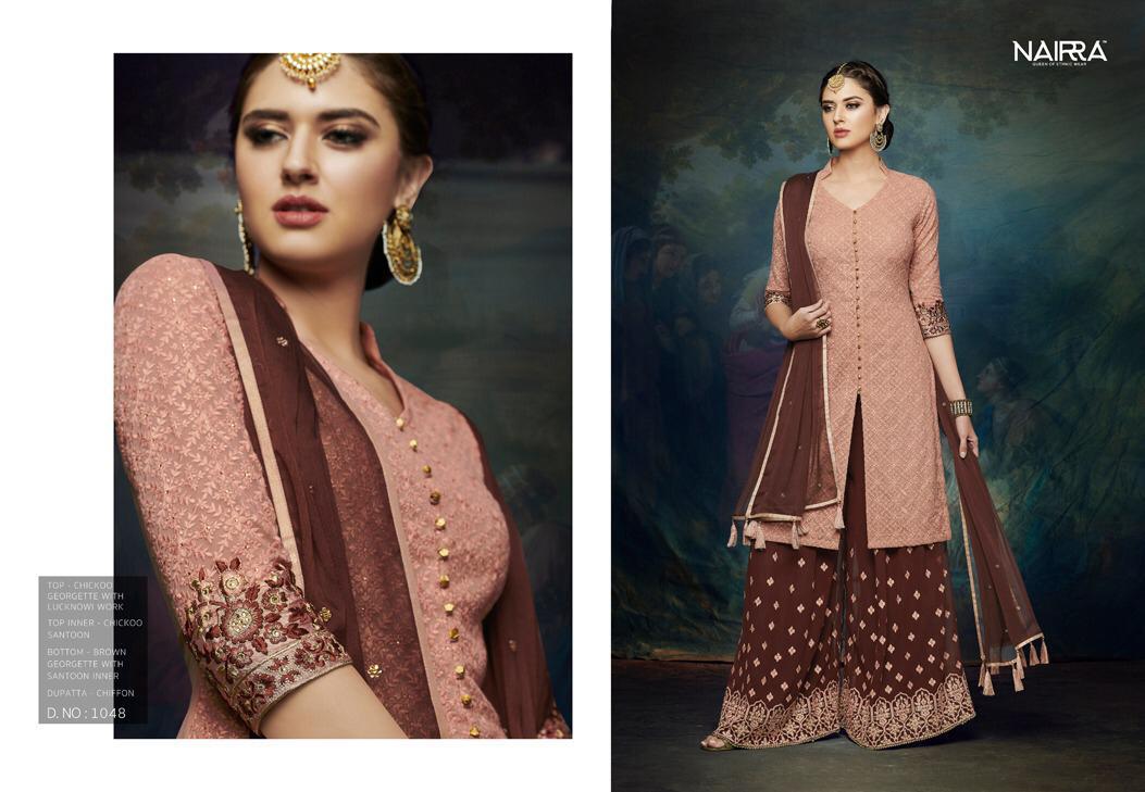Nairra Blitz By Nakkashi Nairra Series 1045 To 1050 Chiffon Designer Party Wear Suits Wholesale Supp...