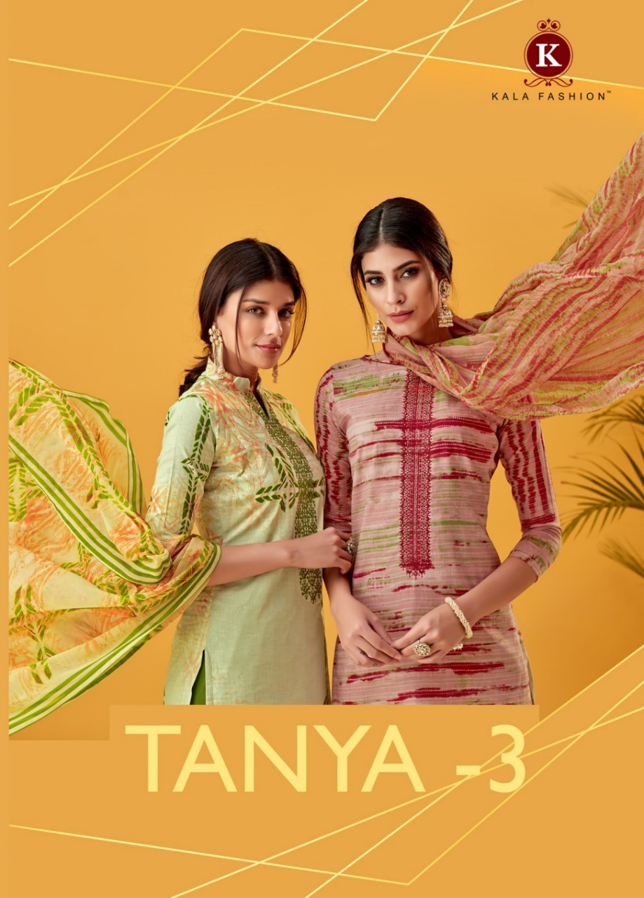 Tanya 3 By Kala Fashion Series 10001 To 10006 Cotton Printed Self Embroidered Suits Wholesale Dealer...