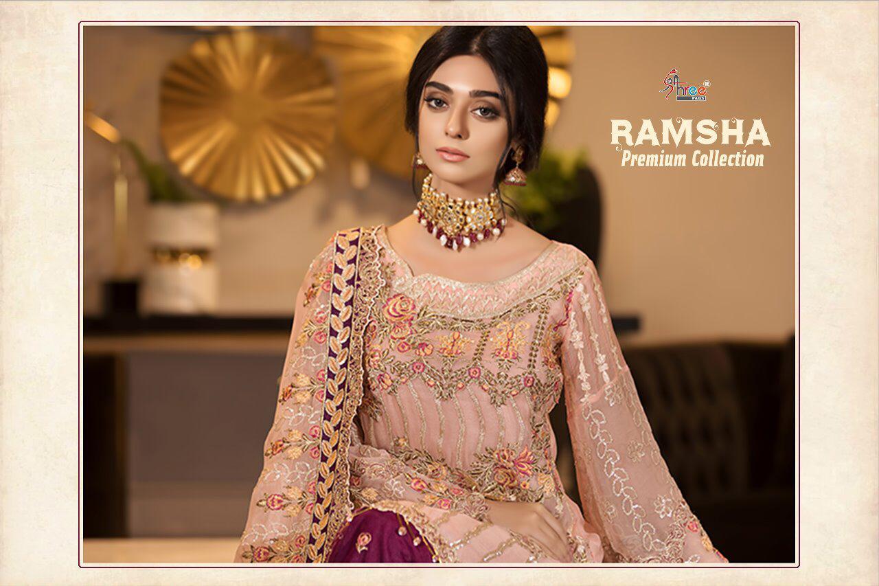 Ramsha Premium Collection By Shree Fabs Series 8131 To 8136 Fox Georgette Embroidered Designer Pakis...