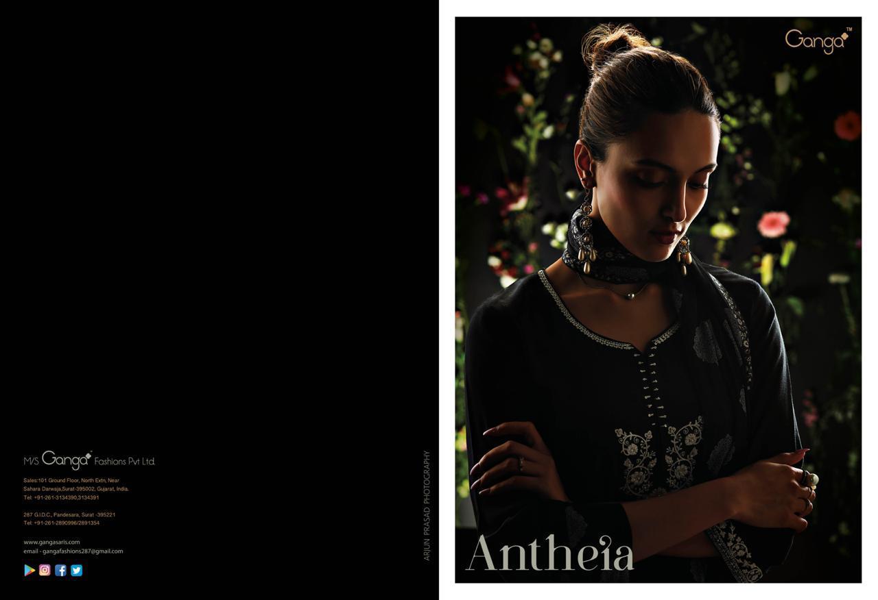 Ganga Antheia Series 7237 To 7245 Muslin Embroidered Designer Party Wear Suits Wholesale Supplier Su...