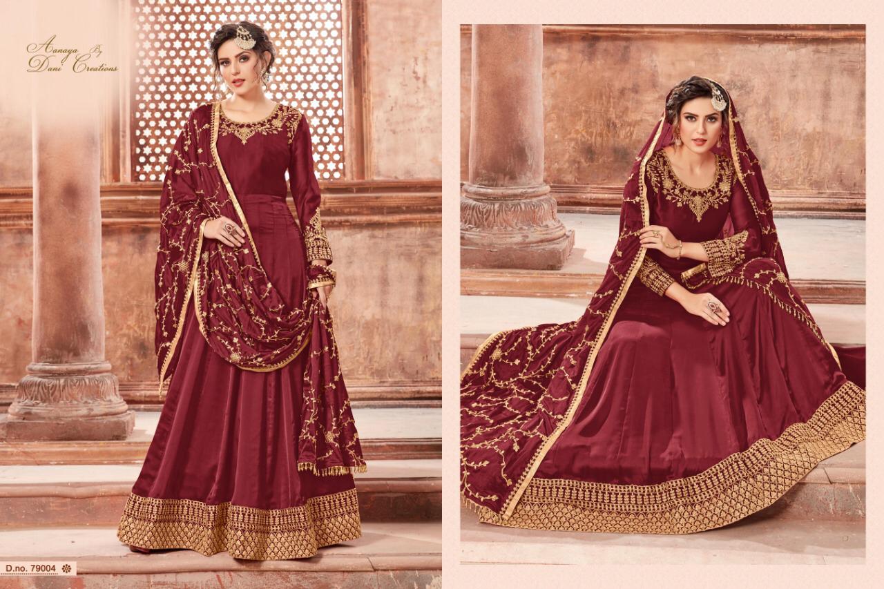Aanaya 79000 Vol 79 Satin Georgette Embroidered Designer Suits Wholesale Supplier Gujarat