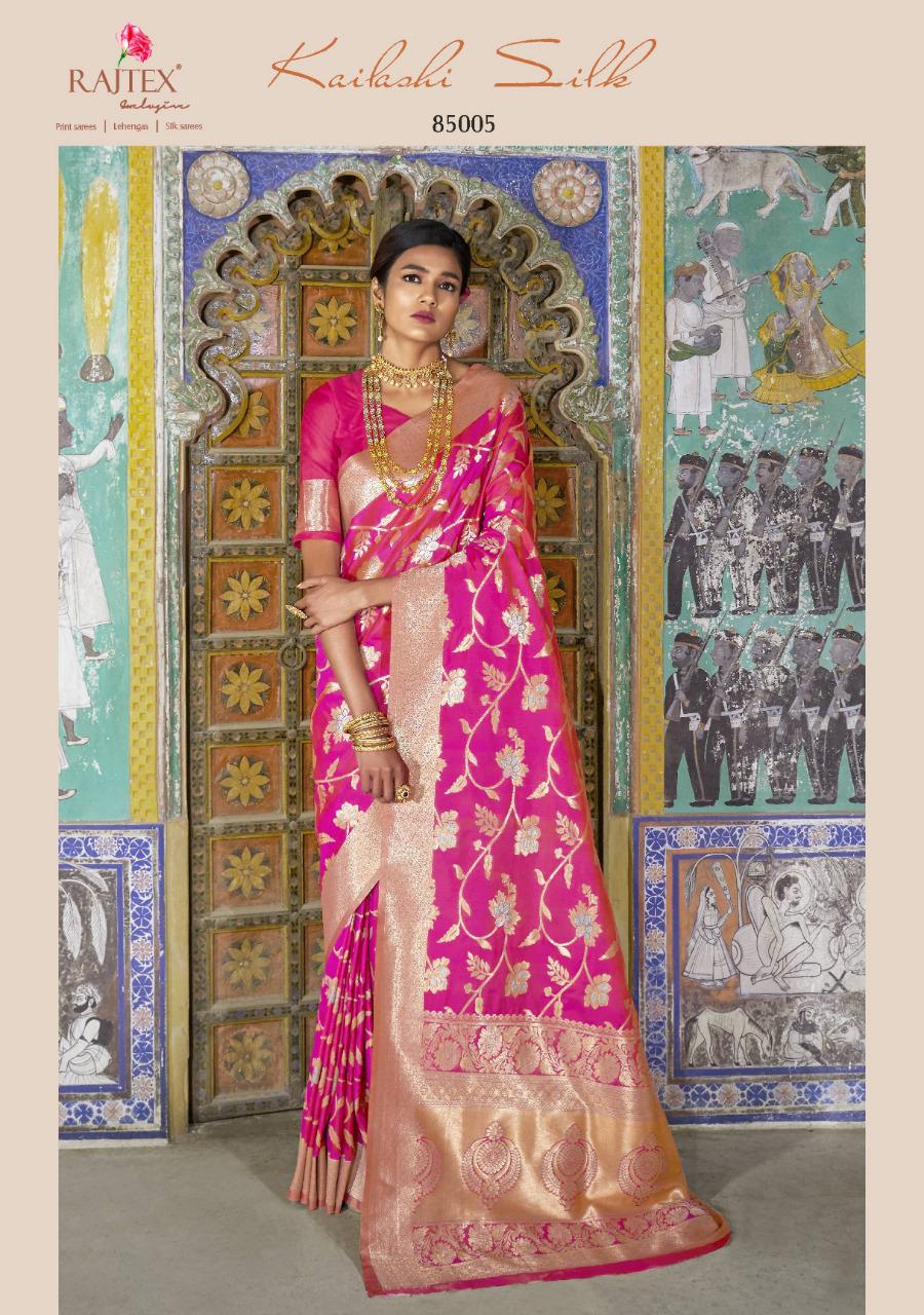 Kailashi Silk By Rajtex Series 85001 To 85010 Silk Weaving Occasion Wear Sarees Wholesale Supplier G...
