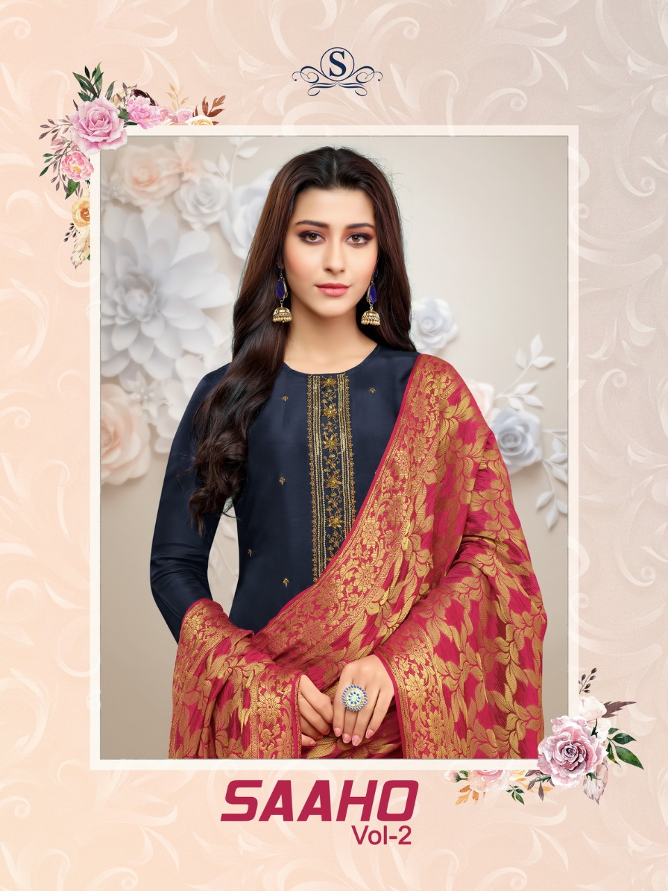 Saaho Vol 2 By Samaira Fashion Silk Embroidered Work Suits Wholesale Supplier India