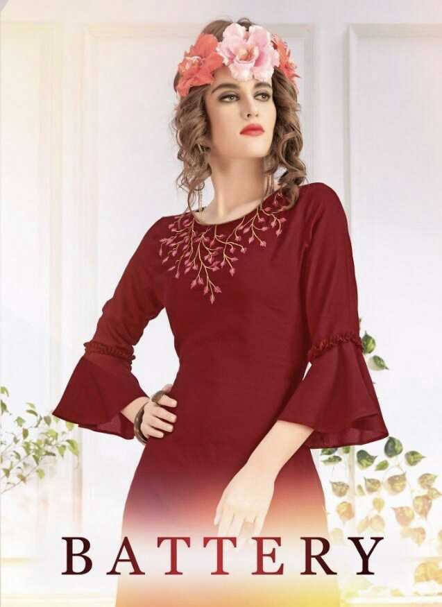 Battery By Sweety Fashion Reyon Designer Kurtis Wholesale Supplier Gujarat