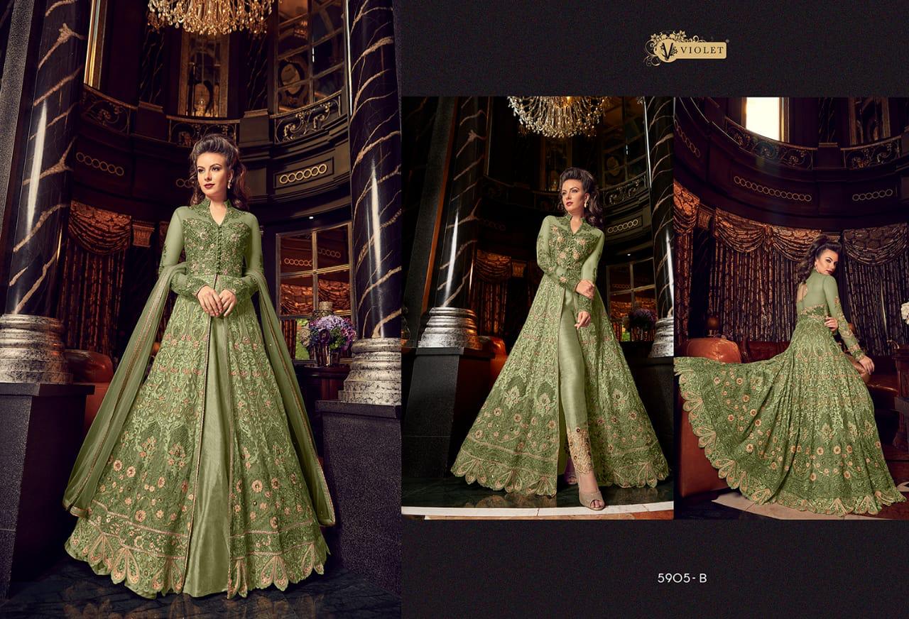 Swagat Snowhite Colours  Series 5908 A 5908 B 5908 C Designer Party Wear Suits Wholesale Supplier Gu...