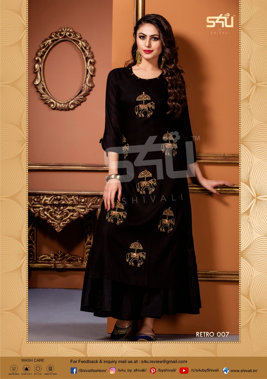 Retro 2019 By S4u Shivali Beautiful Designer Summer Wear Kurtis Wholesale Supplier Surat