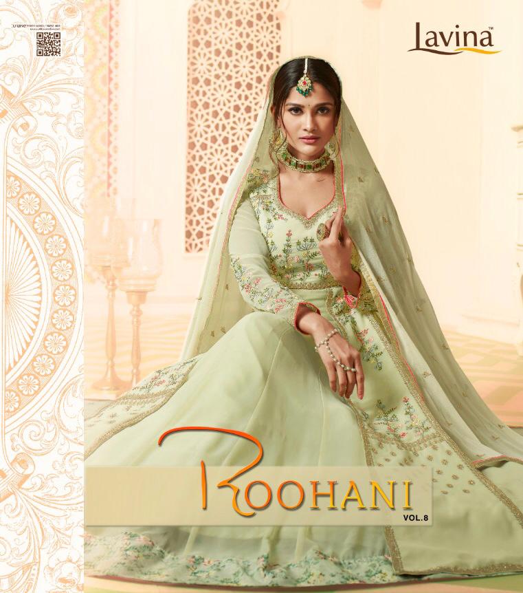 Roohani Vol 8 By Lavina Satin Georgette Designer Suits Wholesale Supplier Gujarat