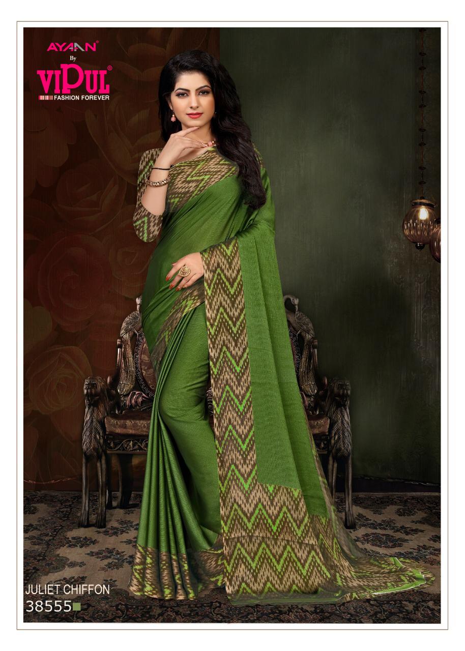 Ayaan By Vipul Chiffon Sarees Wholesale Supplier Gujarat