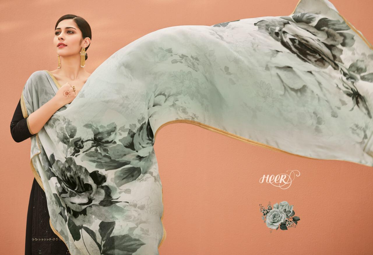 Heer 45 By Kimora Fashion Series 9071 To 9078 Chiffon Digital Printed Suits Wholesale Supplier Gujar...