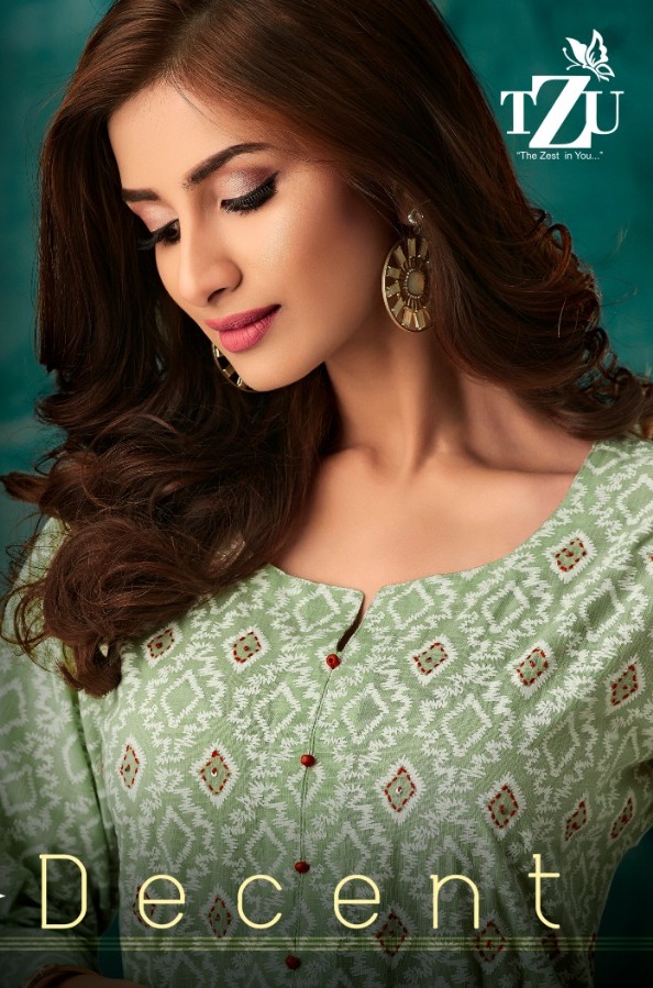 Decent By Tzu Cotton Printed Kurtis With Palazzo Wholesale Supplier Gujarat