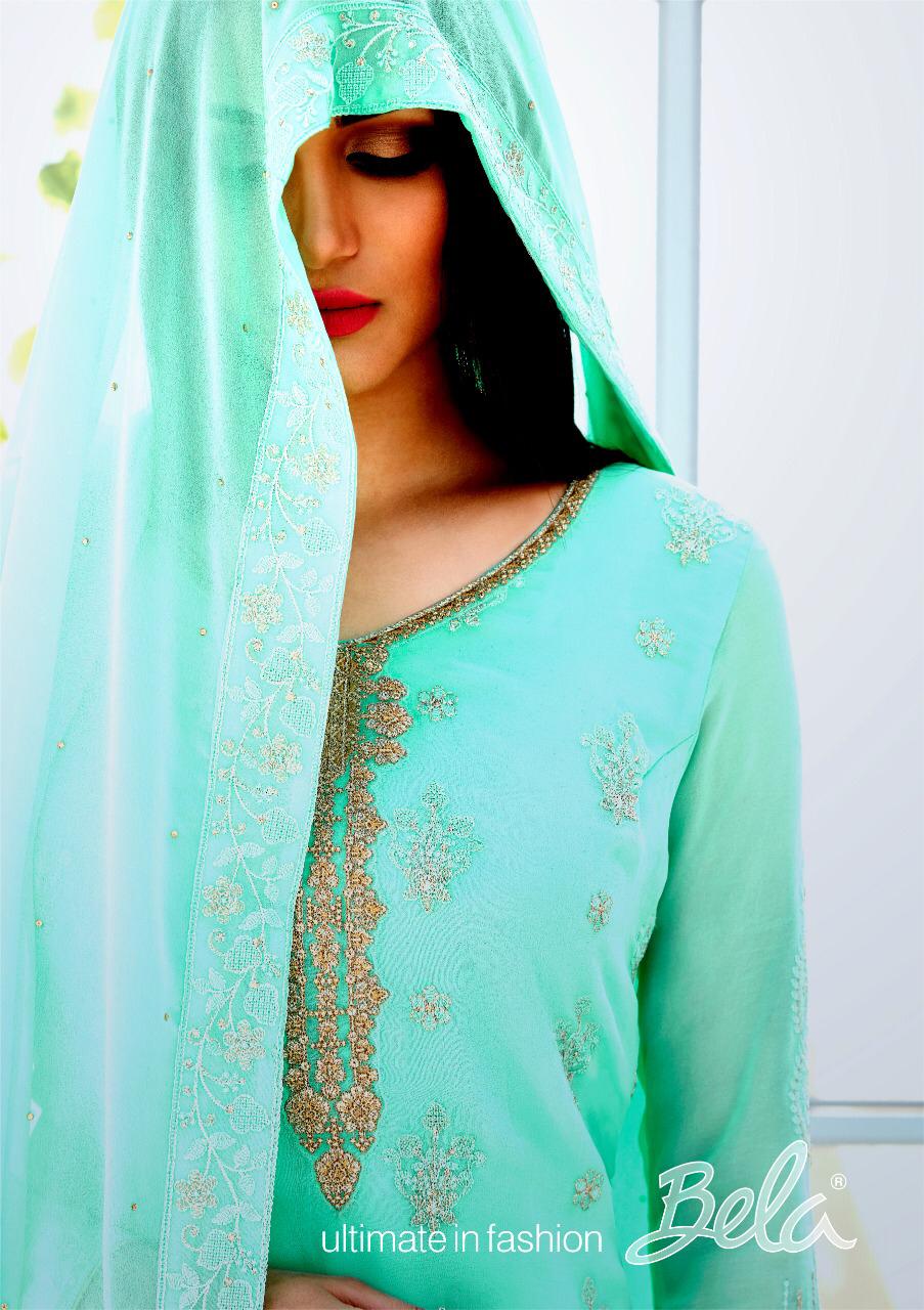 Saleha By Bela Series 495 To 503 Georgette Embroidered Designer Party Wear Suits Wholesale Supplier ...