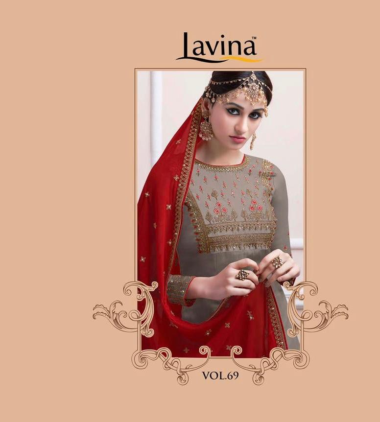 Lavina Vol 69 Series 69001 Georgette Embroidered Designer Party Wear Suits Wholesale Supplier Gujara...