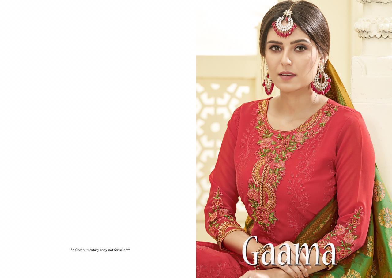 Gaama By Sarvada Creation Georgette Embroidered Designer Party Wear Suits Wholesale Supplier Gujarat