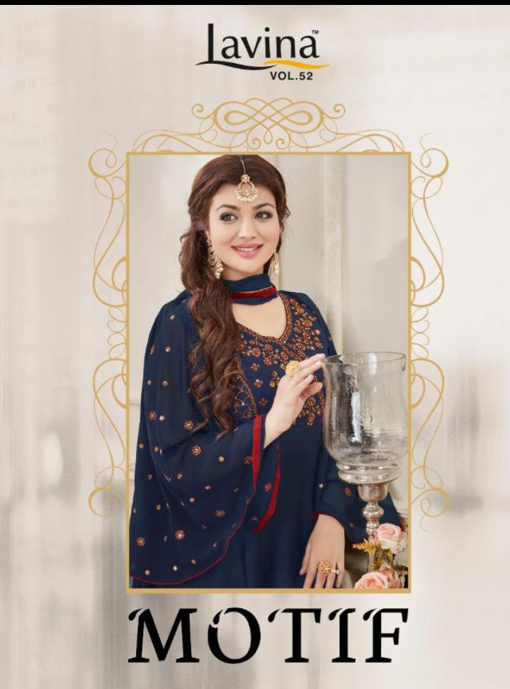 Lavina Vol 52 Motif By Lavina Series 52001 To 52005 Georgette Embroidered Designer Party Wear Suits ...