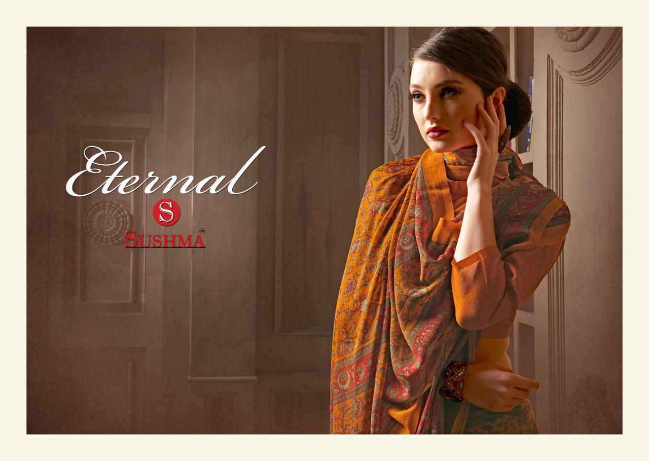 Eternal By Sushma Chiffon Printed Sarees Wholesale Supplier Gujarat
