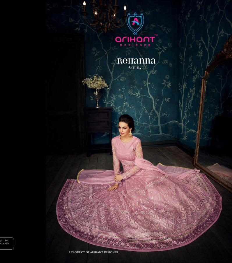 Rehanna Vol 4 By Arihant Designer Series 27016 To 27020 Georgette With Net Party Wear Suits Wholesal...