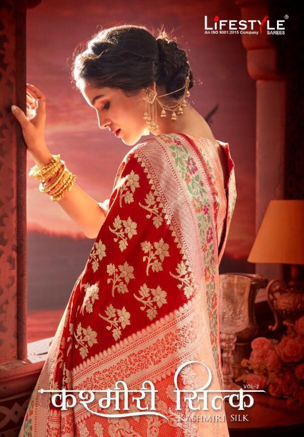Kashmiri Silk Vol 2 By Lifestyle Silk Rich Pallu Sarees Wholesale Supplier And Dealer Surat