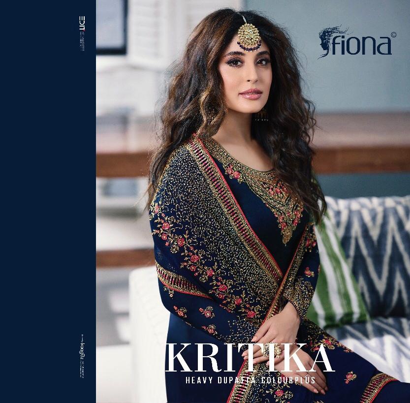 Kritika Heavy Duppta Colour Plus  By Fiona Georgette Embroidered Designer Party Wear Suits Wholesale...