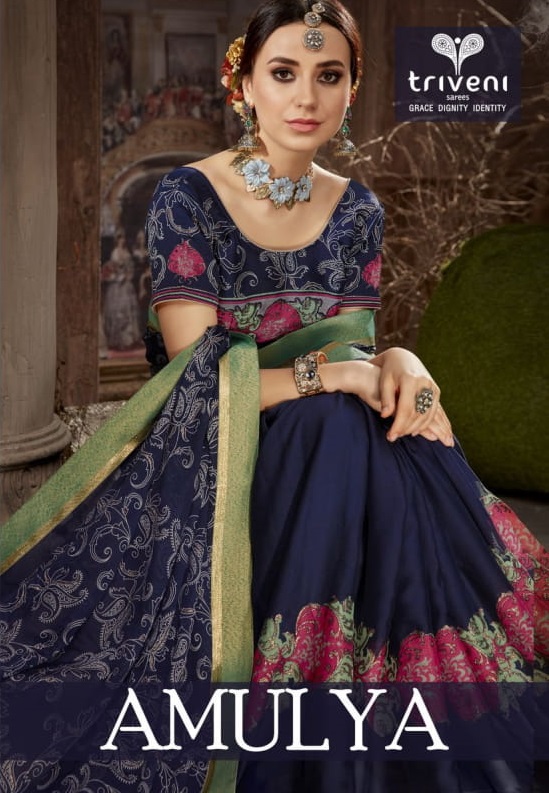 Amulya By Triveni Chaina Chiffon Sarees Wholesale Supplier And Dealer Surat