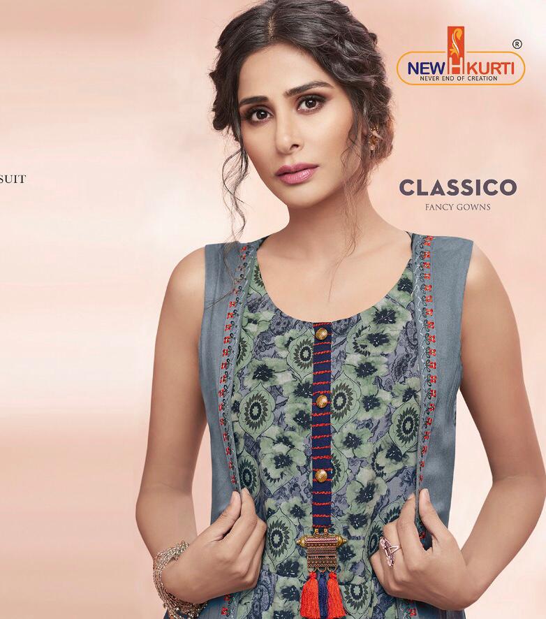 Classico Fancy Gowns By Tunic Masline Digital Printed Party Wear Gowns Wholesale Supplier Surat