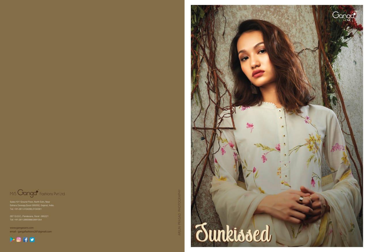 Sunkissed By Ganga Lawn Cotton Digital Printed Suits Wholesale Supplier Gujarat