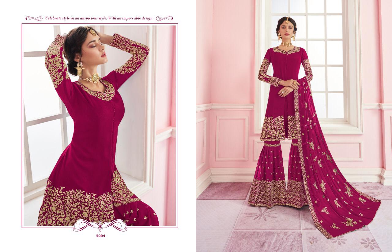 Mehandi 5 By Utsav Suits Series 5001 To 5006 Georgette Embroidered Designer Party Wear Sharara Suits...