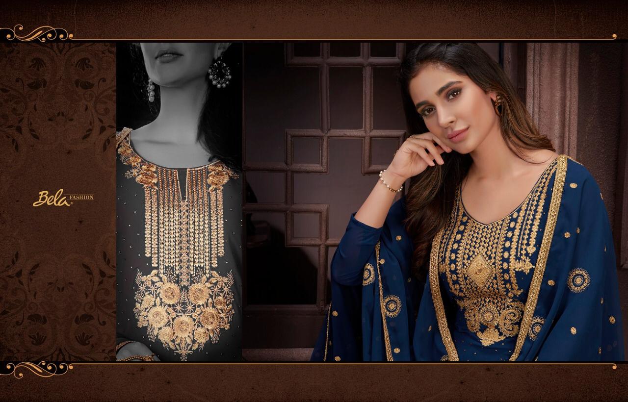 Mishty By Bela Series 414 To 422 Georgette Embroidered Designer Party Wear Suits Wholesale Supplier ...