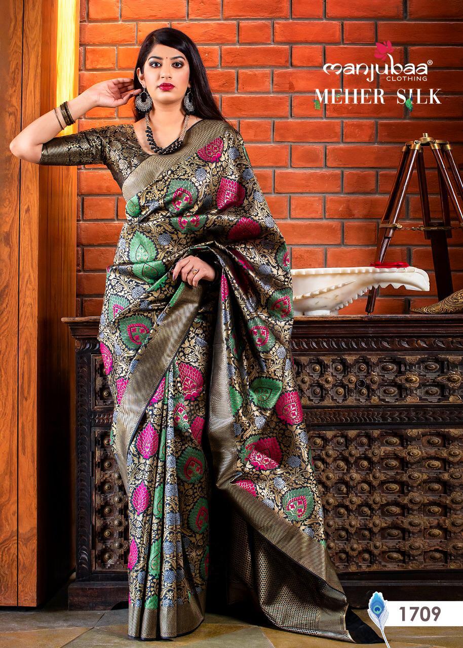 Maher Silk By Manjuba Series 1701 To 1710 Silk Sarees Wholesale Supplier And Dealer Surat