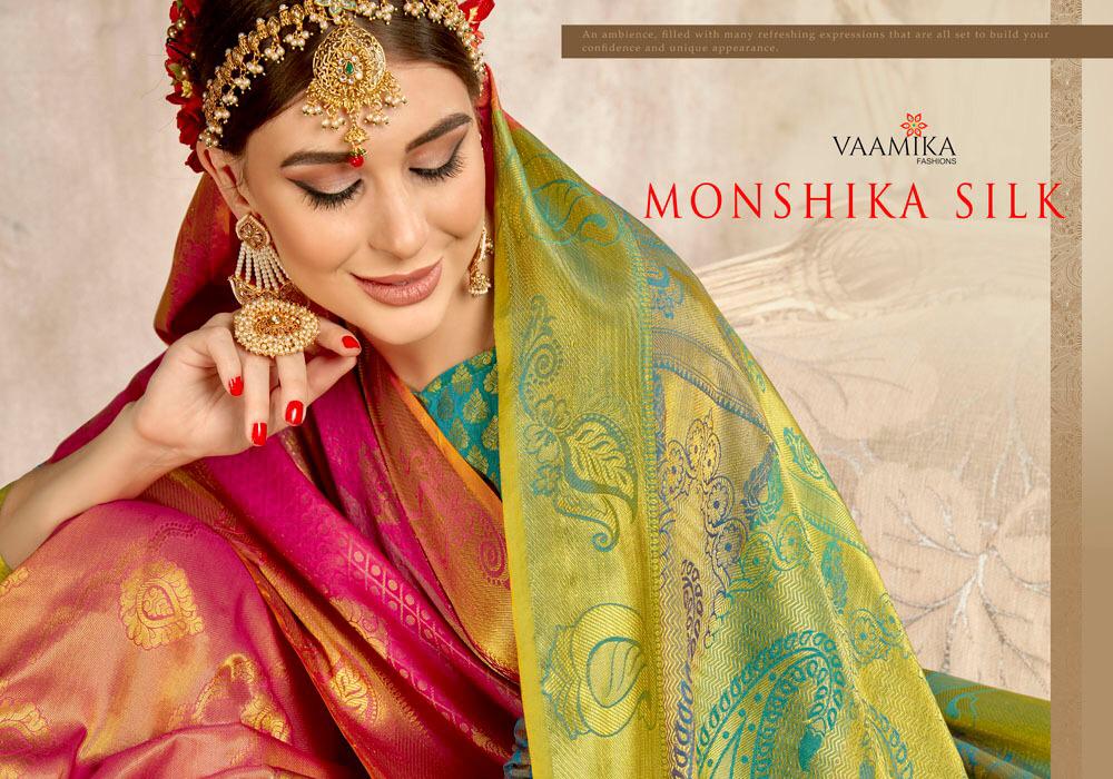 Monshika Silk By Vaamika Weaving Silk Sarees Wholesale Supplier And Dealer Surat