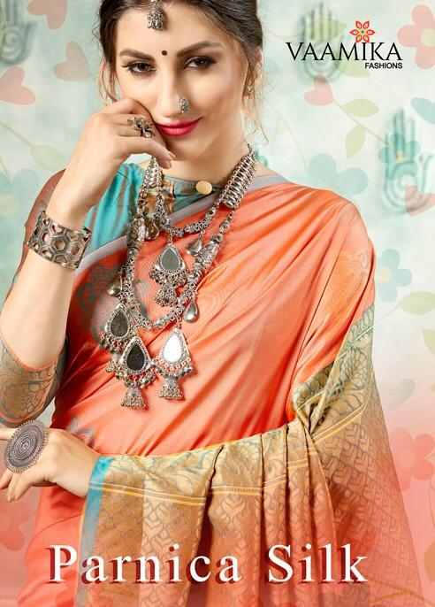 Parnica Silk By Vaamika Silk Designer Occasion Wear Sarees Wholesale Supplier Gujarat